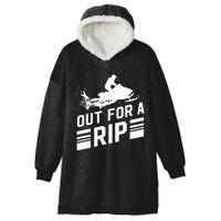 Snowmobile Out For A Rip Snowmobiling Hooded Wearable Blanket