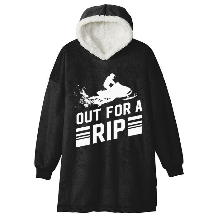 Snowmobile Out For A Rip Snowmobiling Hooded Wearable Blanket