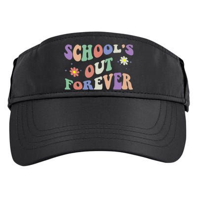 School's Out Forever Teacher Retirement Boho Flower Adult Drive Performance Visor