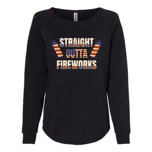 Straight Outta Fireworks Firecrackers 4th Of July Gift Womens California Wash Sweatshirt