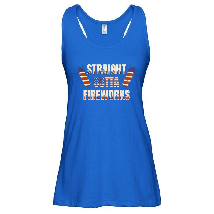 Straight Outta Fireworks Firecrackers 4th Of July Gift Ladies Essential Flowy Tank