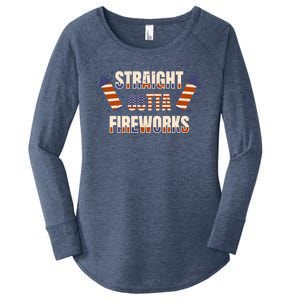 Straight Outta Fireworks Firecrackers 4th Of July Gift Women's Perfect Tri Tunic Long Sleeve Shirt