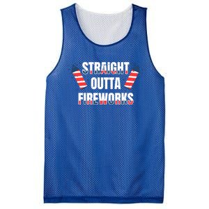 Straight Outta Fireworks Firecrackers 4th Of July Gift Mesh Reversible Basketball Jersey Tank