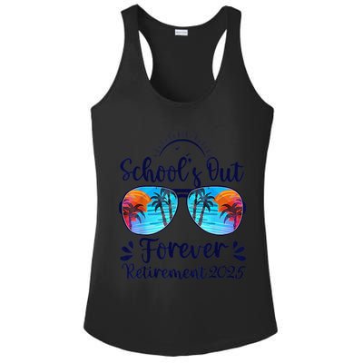 Schools Out Forever Retired 2025 Teacher Retirement Ladies PosiCharge Competitor Racerback Tank
