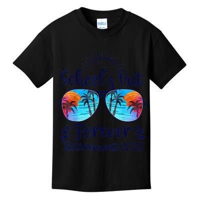 Schools Out Forever Retired 2025 Teacher Retirement Kids T-Shirt