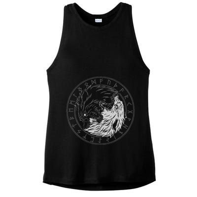 Sons Of Fenrir SköLl And Hati Ying Yang Wolf Ladies PosiCharge Tri-Blend Wicking Tank
