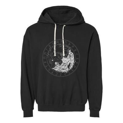Sons Of Fenrir SköLl And Hati Ying Yang Wolf Garment-Dyed Fleece Hoodie