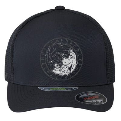 Sons Of Fenrir SköLl And Hati Ying Yang Wolf Flexfit Unipanel Trucker Cap