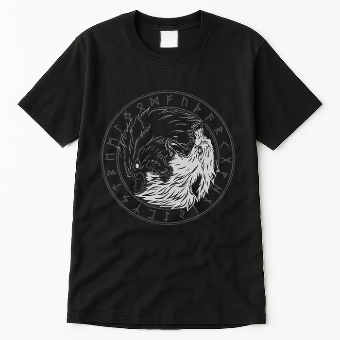 Sons Of Fenrir SköLl And Hati Ying Yang Wolf Tall T-Shirt
