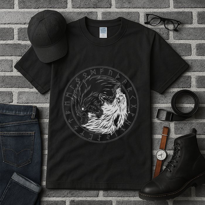 Sons Of Fenrir SköLl And Hati Ying Yang Wolf Tall T-Shirt