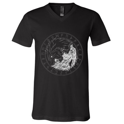 Sons Of Fenrir SköLl And Hati Ying Yang Wolf V-Neck T-Shirt