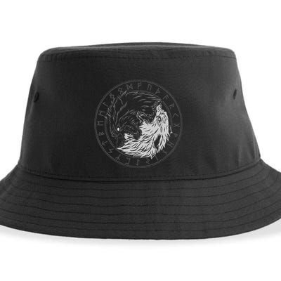 Sons Of Fenrir SköLl And Hati Ying Yang Wolf Sustainable Bucket Hat