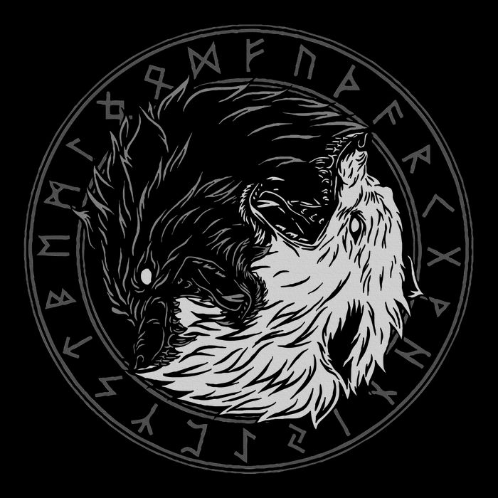 Sons Of Fenrir SköLl And Hati Ying Yang Wolf Button