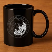 Sons Of Fenrir SköLl And Hati Ying Yang Wolf 11oz C Handle Ceramic Mug
