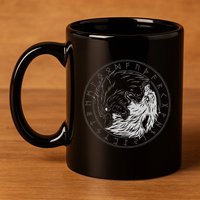 Sons Of Fenrir SköLl And Hati Ying Yang Wolf 11oz C Handle Ceramic Mug