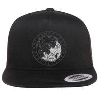 Sons Of Fenrir SköLl And Hati Ying Yang Wolf Flat Bill Trucker Hat