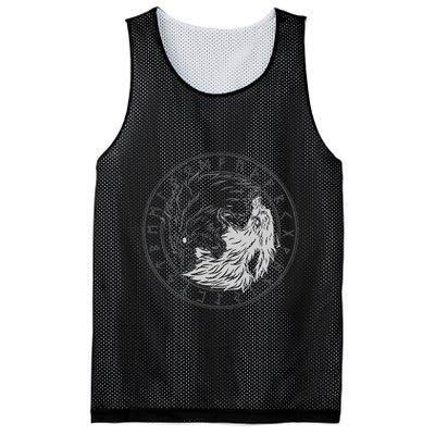 Sons Of Fenrir SköLl And Hati Ying Yang Wolf Mesh Reversible Basketball Jersey Tank