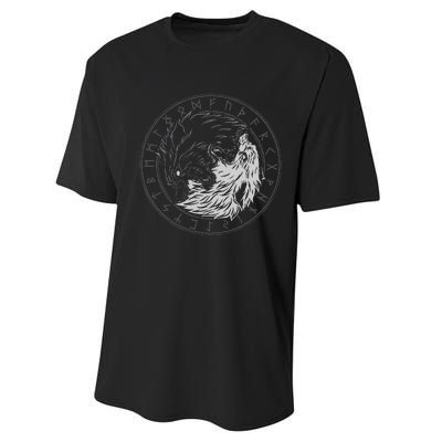 Sons Of Fenrir SköLl And Hati Ying Yang Wolf Performance Sprint T-Shirt