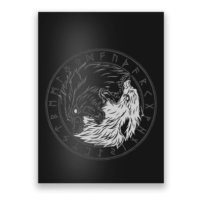 Sons Of Fenrir SköLl And Hati Ying Yang Wolf Poster