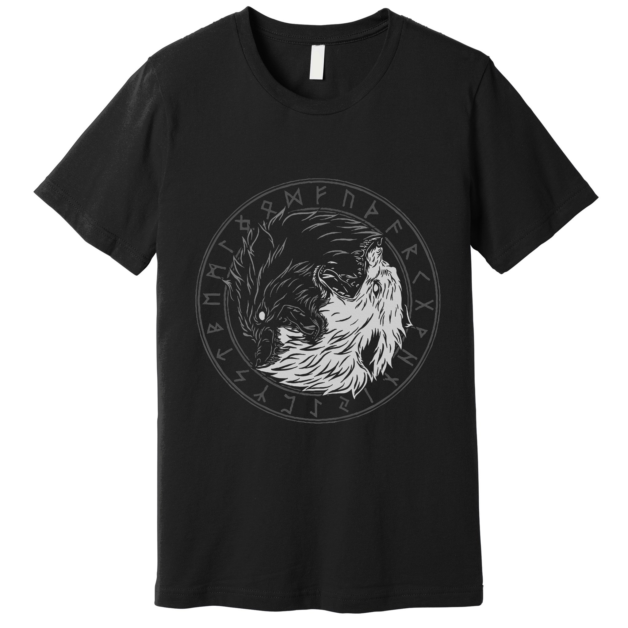 Sons Of Fenrir SköLl And Hati Ying Yang Wolf Premium T-Shirt
