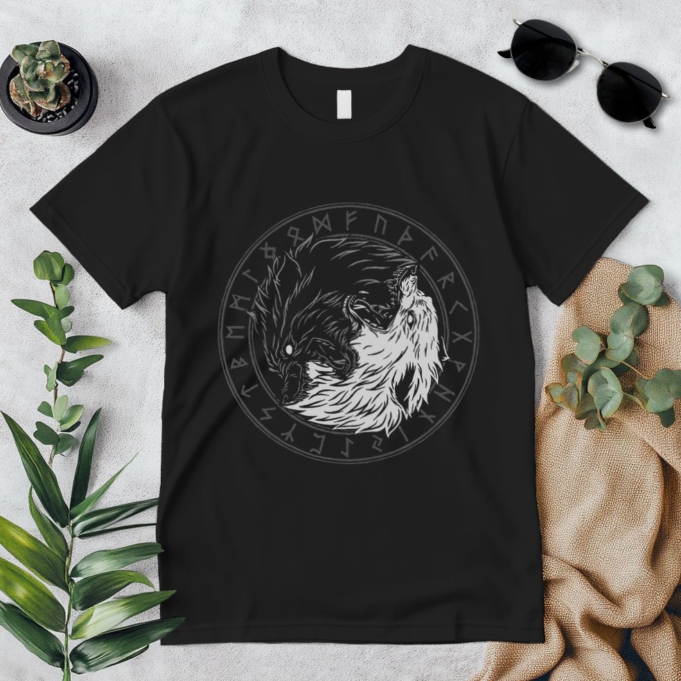 Sons Of Fenrir SköLl And Hati Ying Yang Wolf Premium T-Shirt
