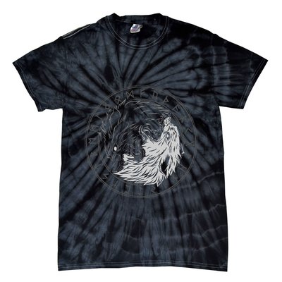Sons Of Fenrir SköLl And Hati Ying Yang Wolf Tie-Dye T-Shirt