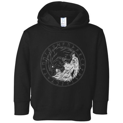 Sons Of Fenrir SköLl And Hati Ying Yang Wolf Toddler Hoodie