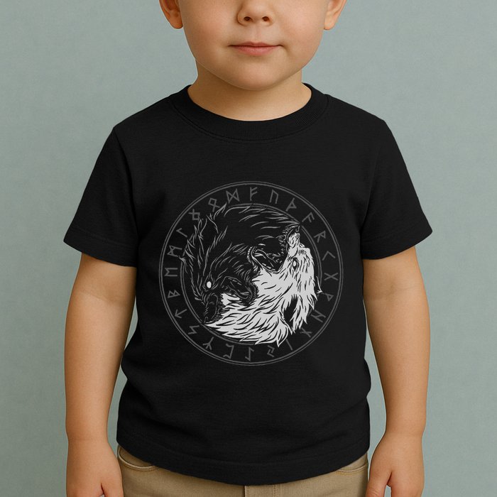 Sons Of Fenrir SköLl And Hati Ying Yang Wolf Toddler T-Shirt