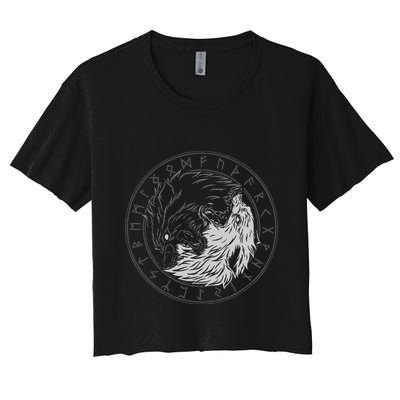 Sons Of Fenrir SköLl And Hati Ying Yang Wolf Crop Top