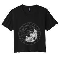 Sons Of Fenrir SköLl And Hati Ying Yang Wolf Women's Crop Top Tee