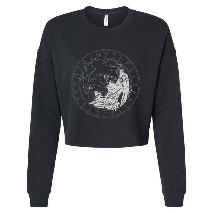 Sons Of Fenrir SköLl And Hati Ying Yang Wolf Cropped Pullover Crew