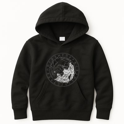 Sons Of Fenrir SköLl And Hati Ying Yang Wolf Kids Hoodie