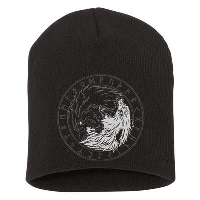 Sons Of Fenrir SköLl And Hati Ying Yang Wolf Short Acrylic Beanie