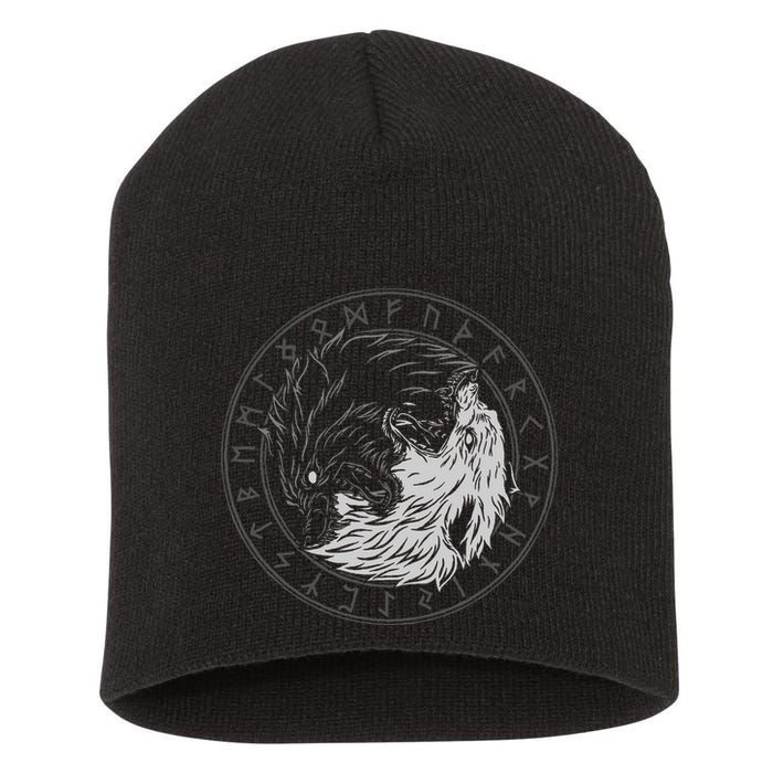 Sons Of Fenrir SköLl And Hati Ying Yang Wolf Short Acrylic Beanie