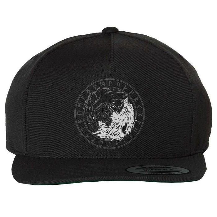 Sons Of Fenrir SköLl And Hati Ying Yang Wolf Wool Snapback Cap