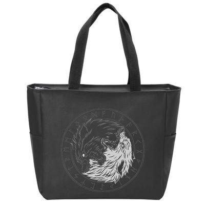 Sons Of Fenrir SköLl And Hati Ying Yang Wolf Zip Tote Bag