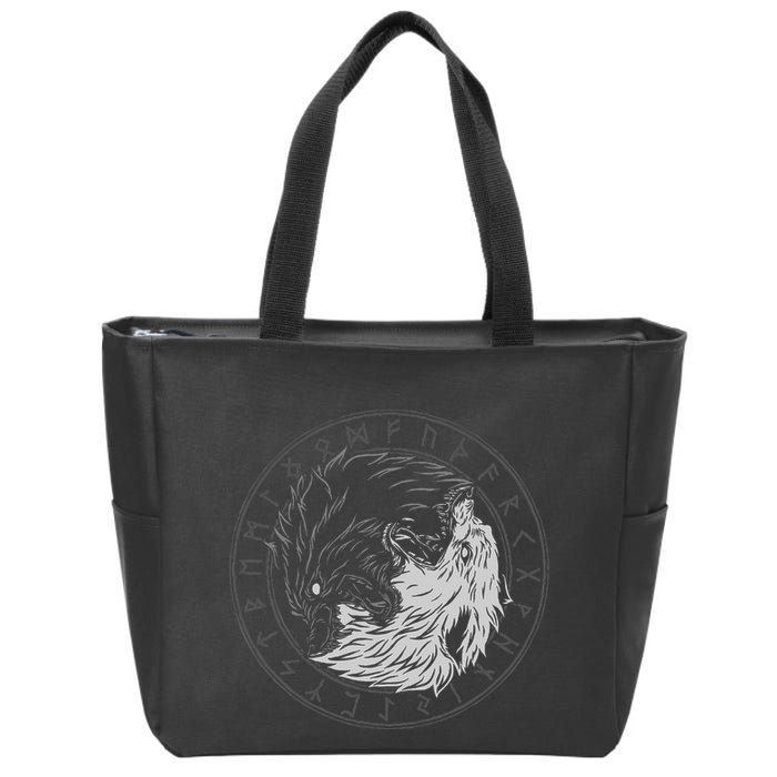 Sons Of Fenrir SköLl And Hati Ying Yang Wolf Zip Tote Bag