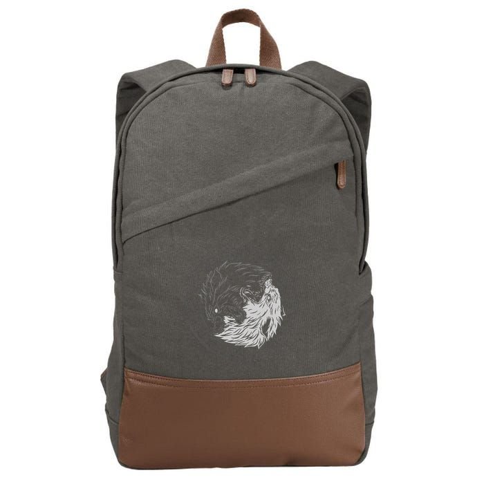 Sons Of Fenrir SköLl And Hati Ying Yang Wolf Cotton Canvas Backpack