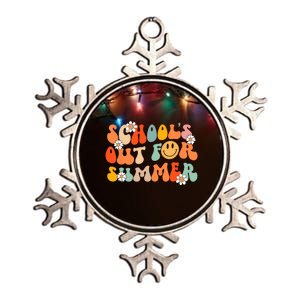 Schools Out For Summer Graduation Teacher Retro Groovy Metallic Star Ornament