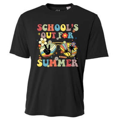 Schools Out For Summer Vibes Sunglasses Teacher Cooling Performance Crew T-Shirt