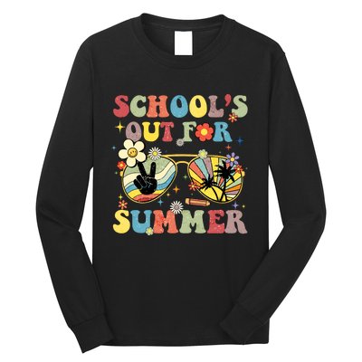 Schools Out For Summer Vibes Sunglasses Teacher Long Sleeve Shirt