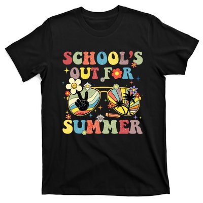 Schools Out For Summer Vibes Sunglasses Teacher T-Shirt