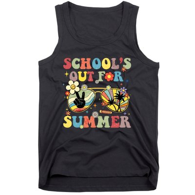 Schools Out For Summer Vibes Sunglasses Teacher Tank Top