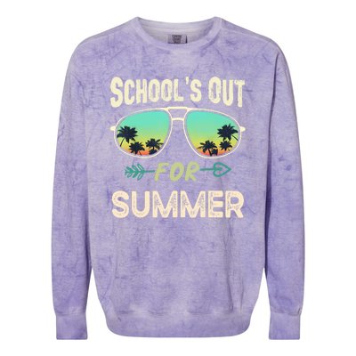 Schools Out For Summer Last Day Of School Student Teacher Colorblast Crewneck Sweatshirt