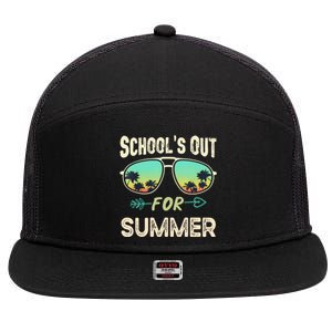 Schools Out For Summer Last Day Of School Student Teacher 7 Panel Mesh Trucker Snapback Hat