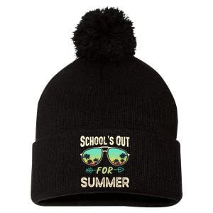 Schools Out For Summer Last Day Of School Student Teacher Pom Pom 12in Knit Beanie