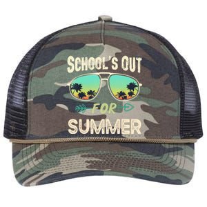 Schools Out For Summer Last Day Of School Student Teacher Retro Rope Trucker Hat Cap