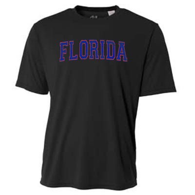 State Of Florida Varsity Blue Weathered Design Cooling Performance Crew T-Shirt