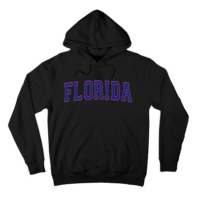 State Of Florida Varsity Blue Weathered Design Hoodie