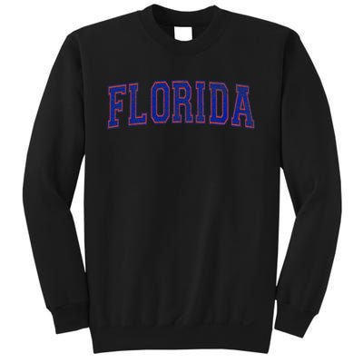 State Of Florida Varsity Blue Weathered Design Sweatshirt